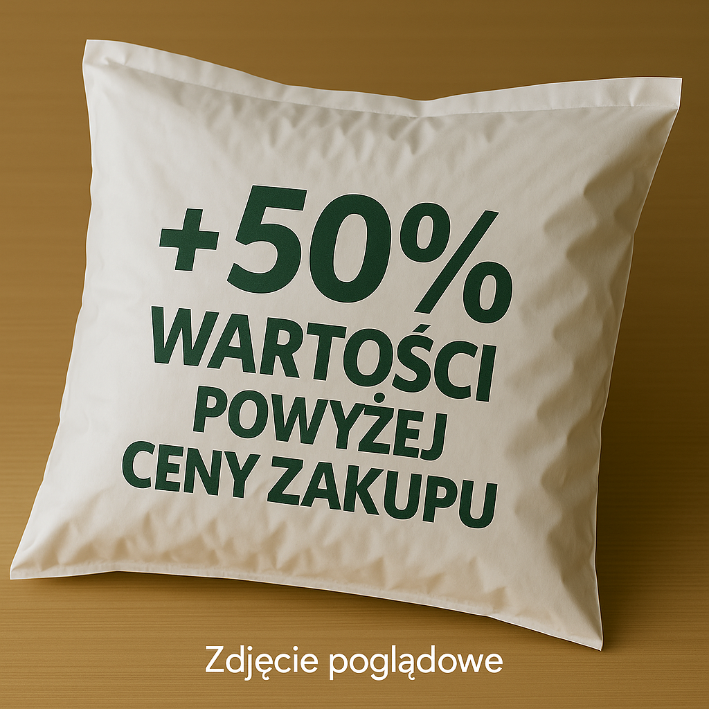 Paczka z palety Amazon z napisem +50% wartości powyżej ceny zakupu od box.sklep.pl
